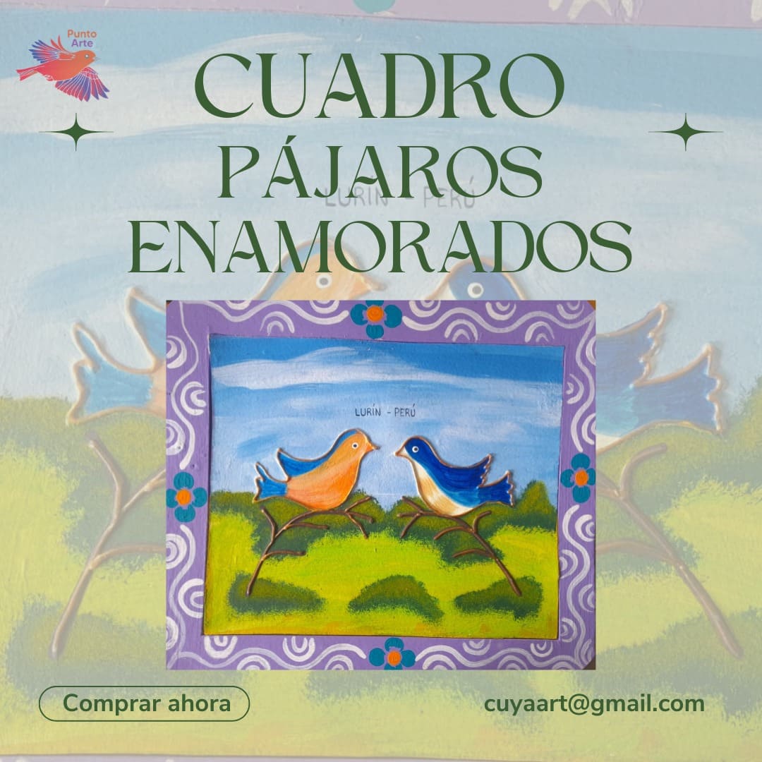 Cuadro pájaros enamorados